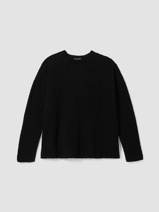 Cotton Boucle Crew Neck Top