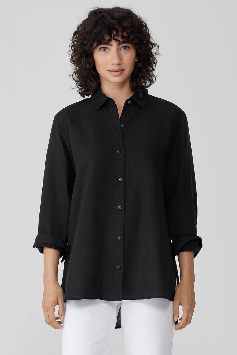 Handkerchief Linen Classic Collar Shirt Handkerchief Linen Classic Collar Shirt