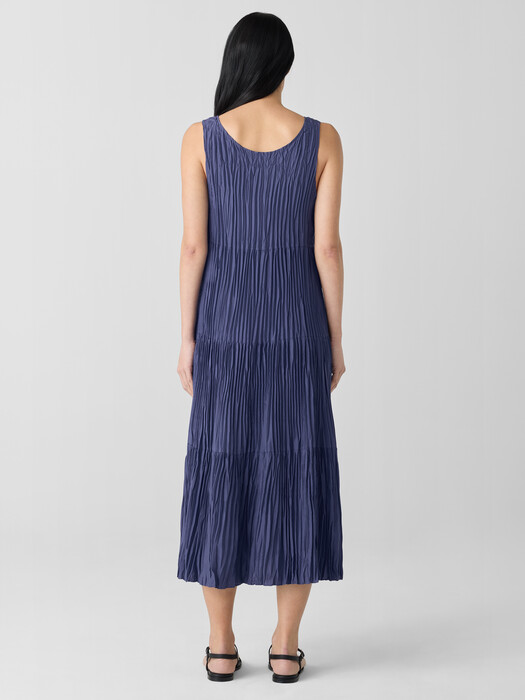 Crushed Silk Tiered Dress