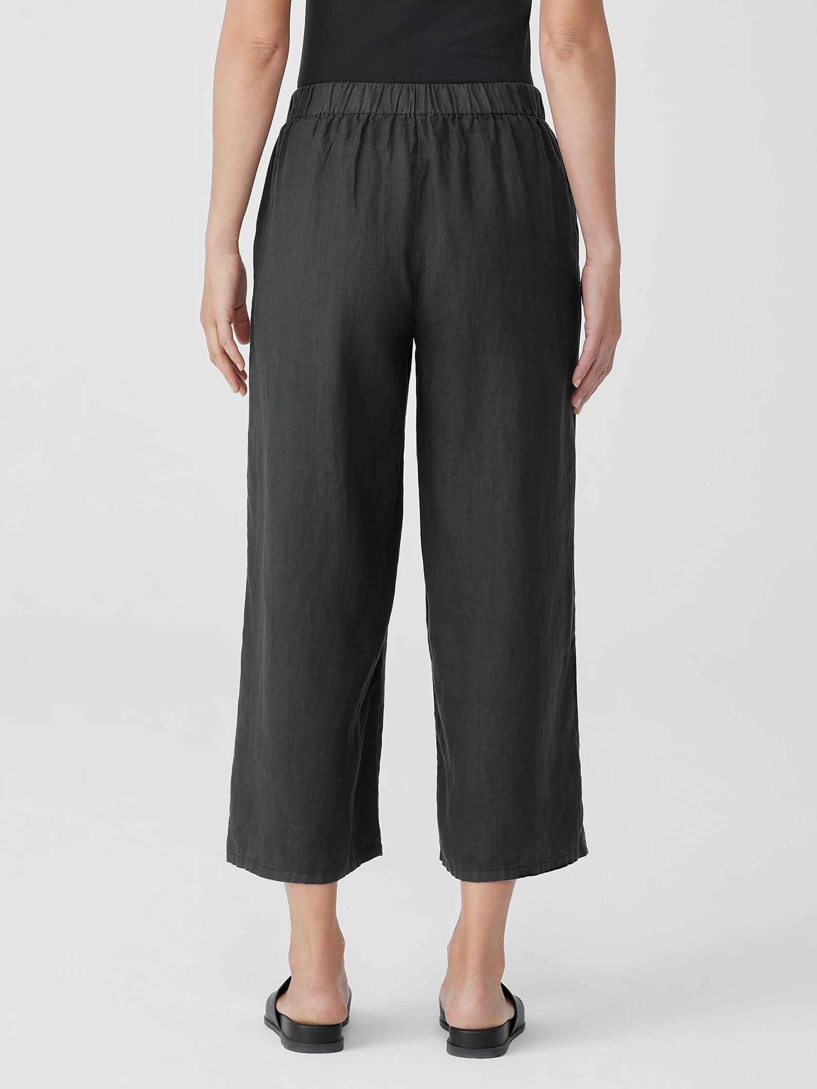 Garment-Dyed Organic Linen Wide-Leg Pant