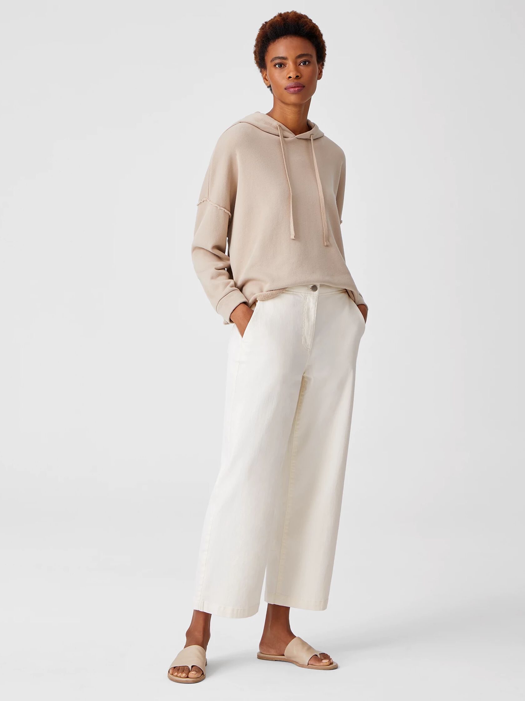 Undyed Organic Cotton Stretch Wide-Leg Jean