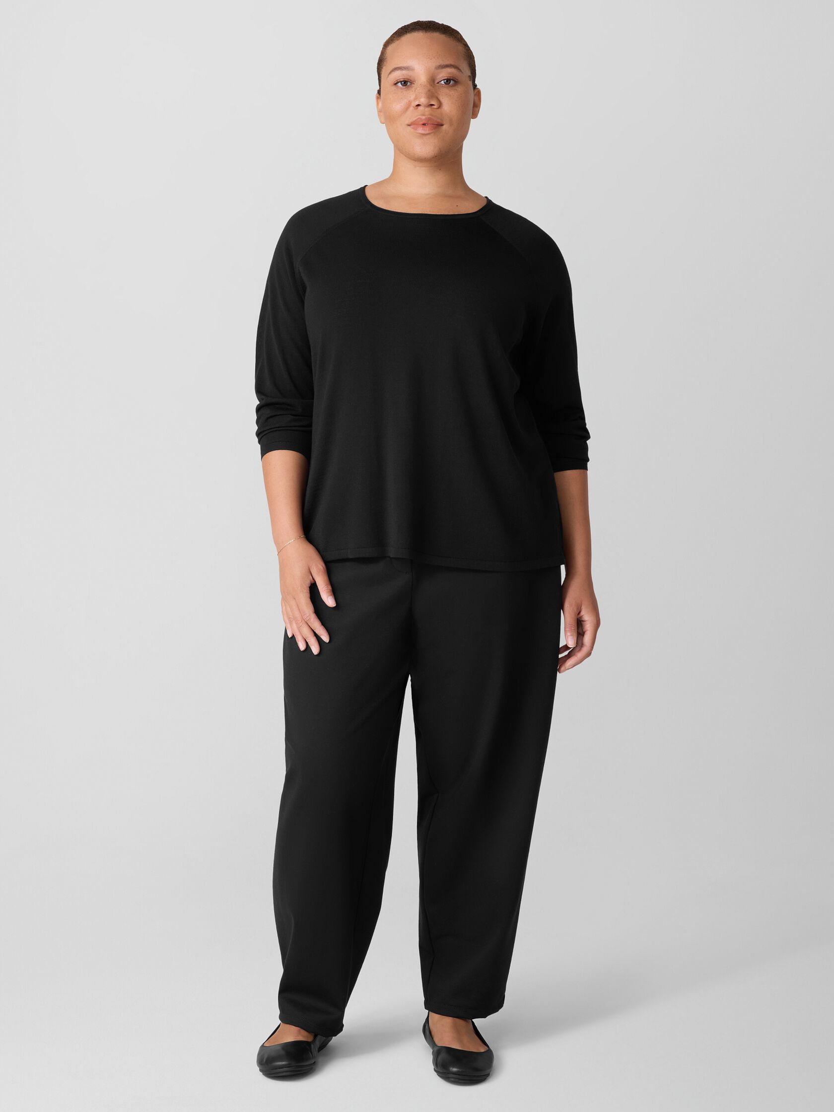 Superfine Merino Crew Neck Top in Regenerative Wool
