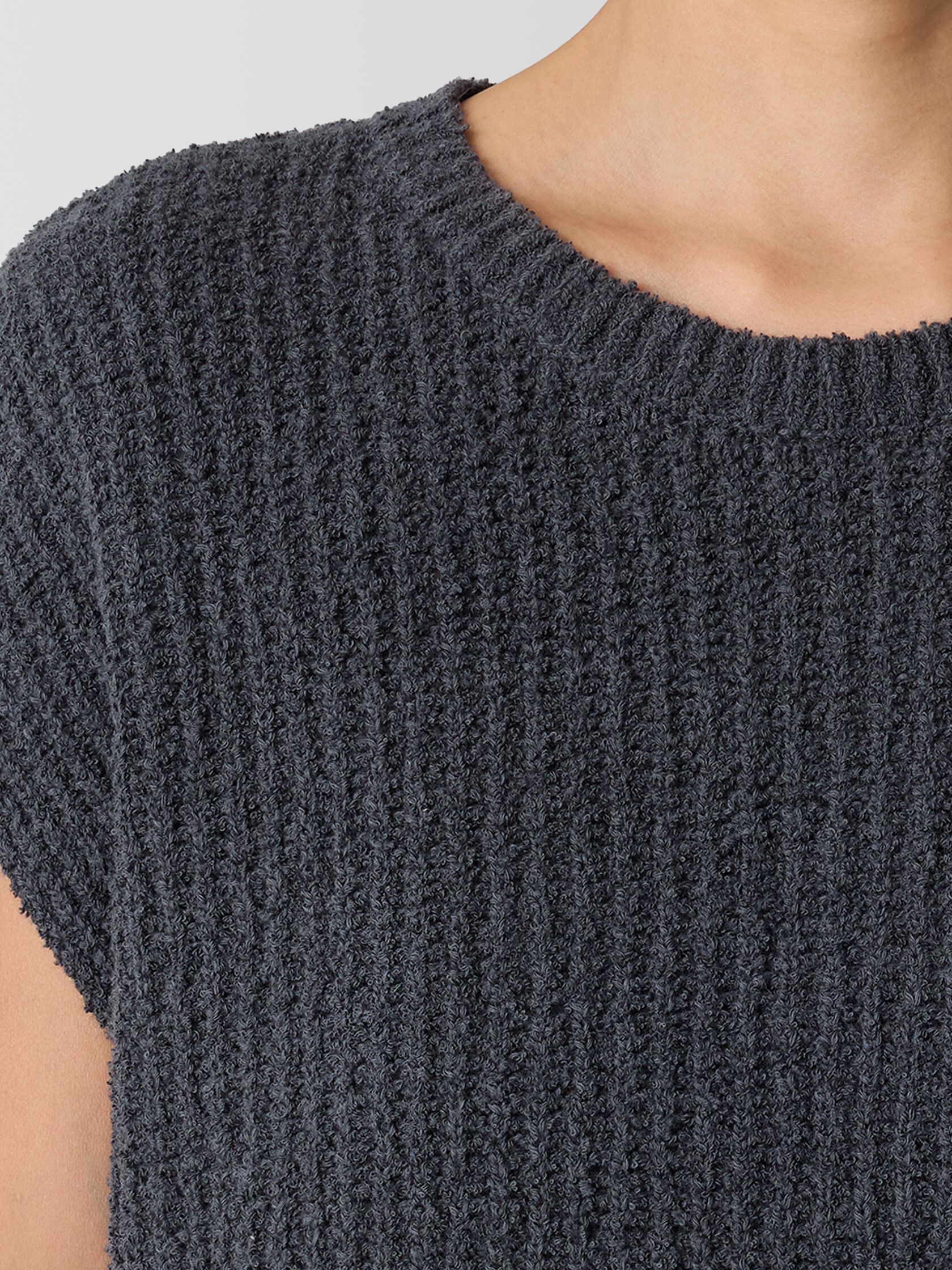 Cotton Fluff Crew Neck Vest