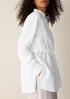 Organic Handkerchief Linen Band Collar Drawstring Shirt