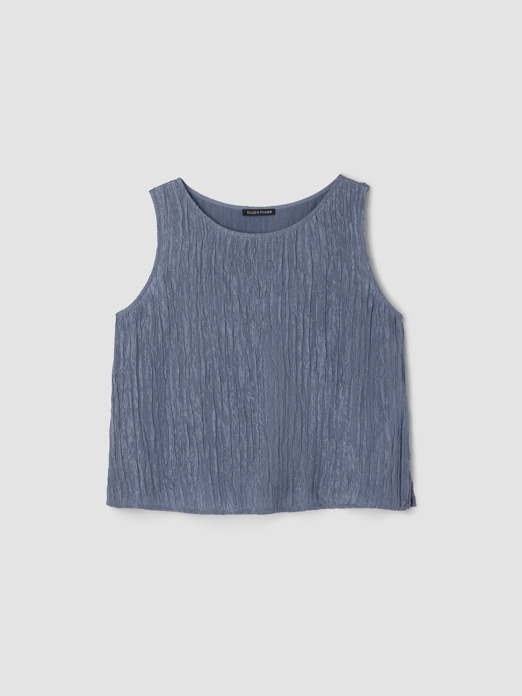 Textured Silk Jacquard Ballet Neck Tank