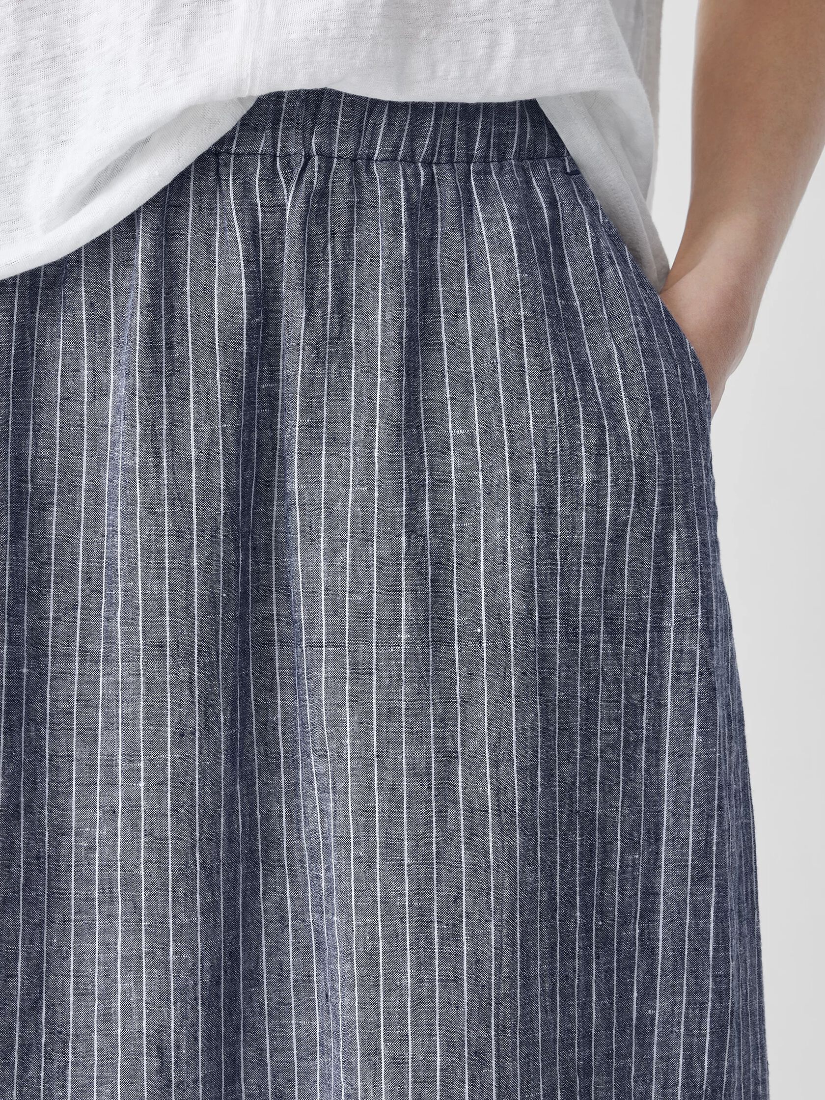Puckered Organic Linen Pocket Skirt