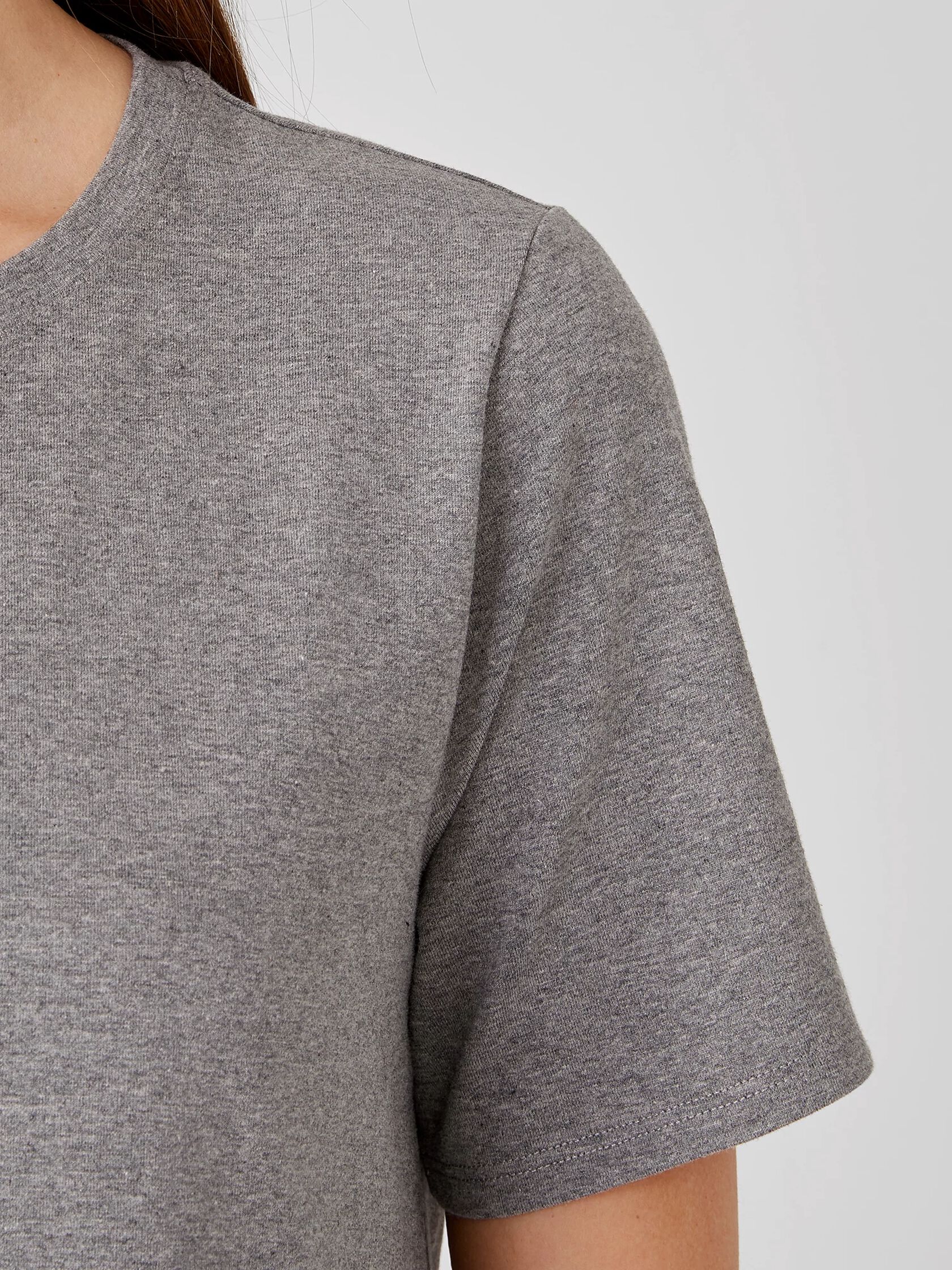 Heathered Organic Cotton Crew Neck Dress