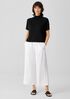 Organic Cotton Linen Slub Funnel Neck Top