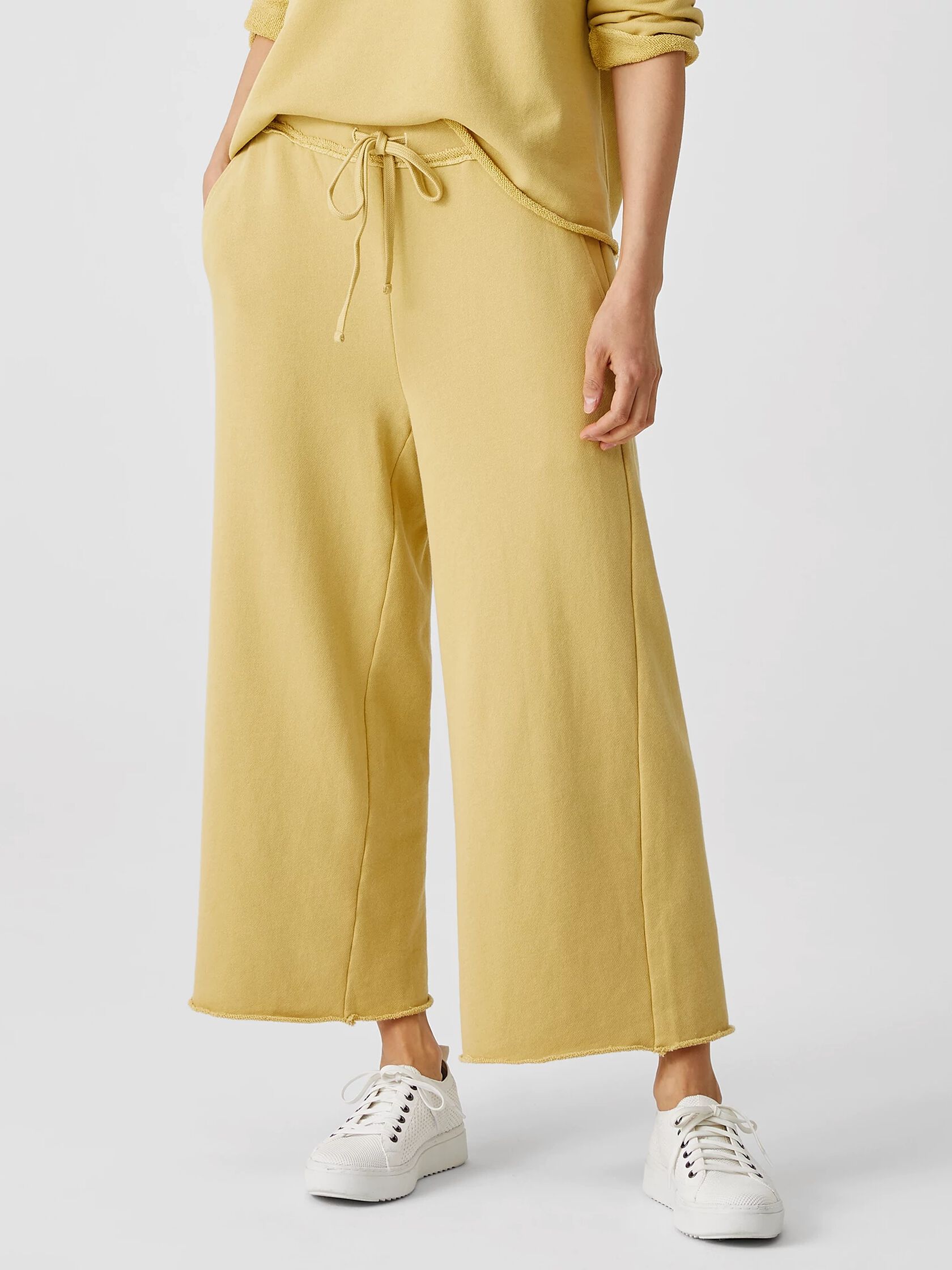 Organic Cotton French Terry Wide-Leg Pant