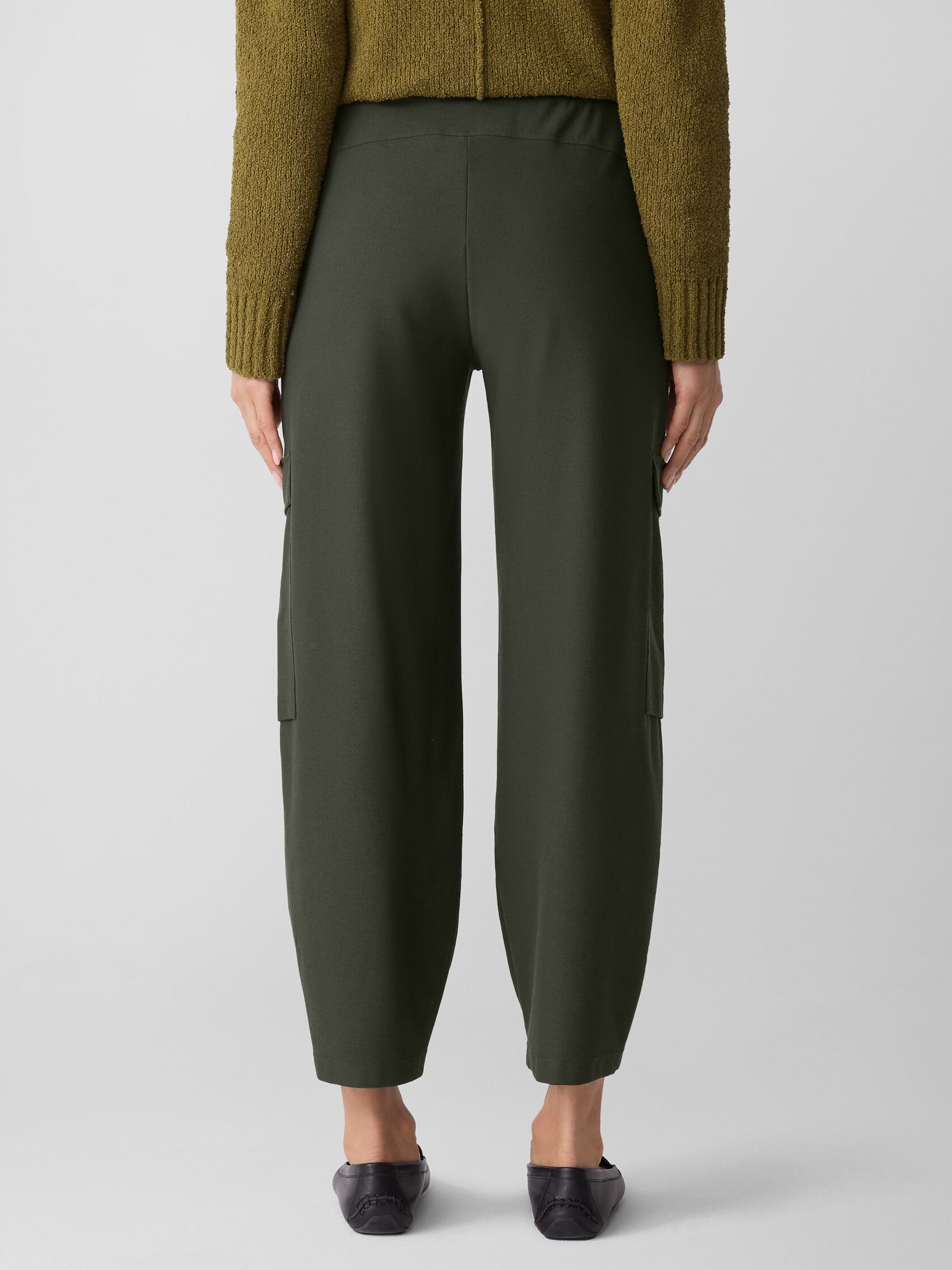 Washable Stretch Crepe Cargo Pant
