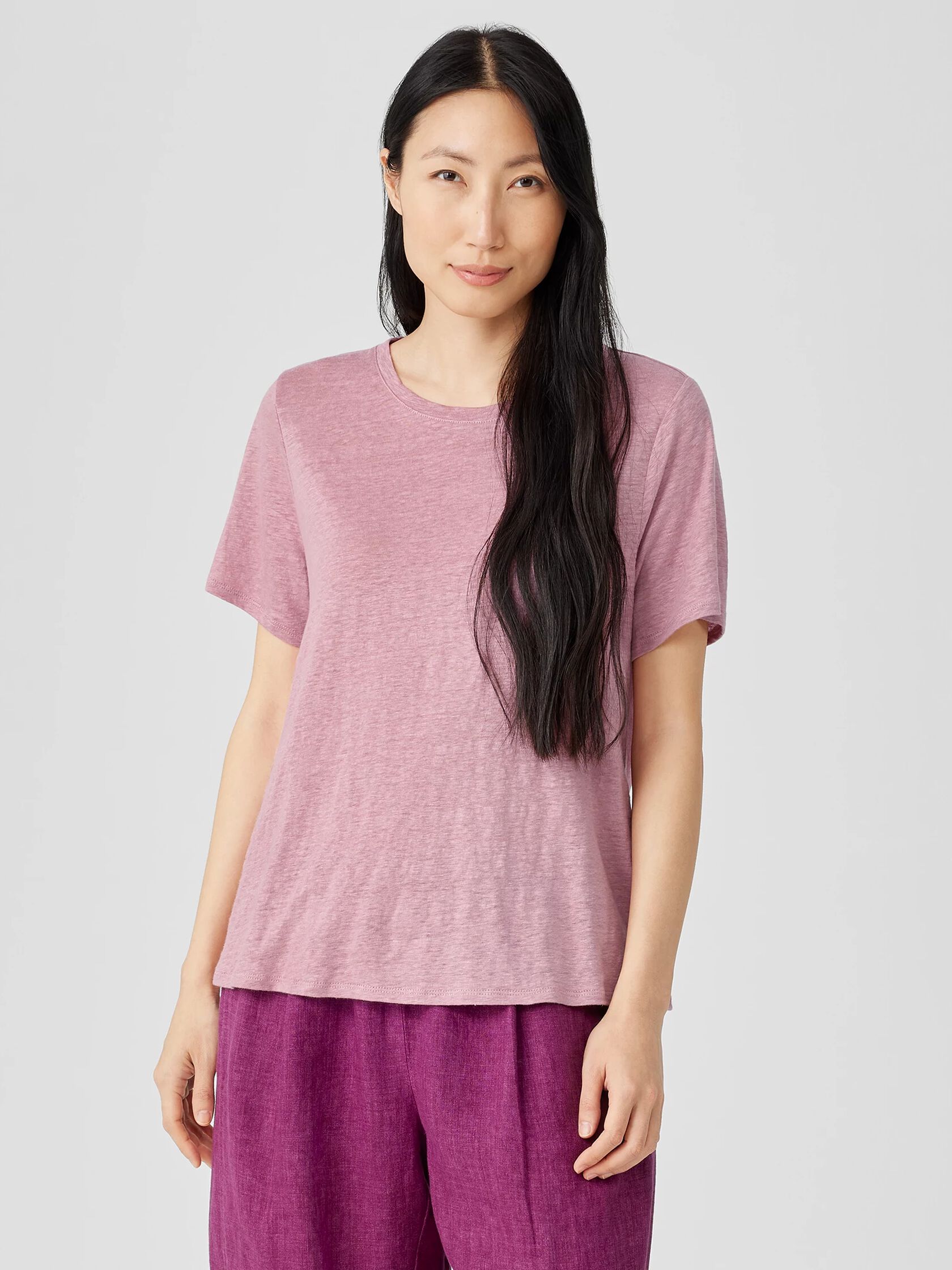 Organic Linen Jersey Crew Neck Tee