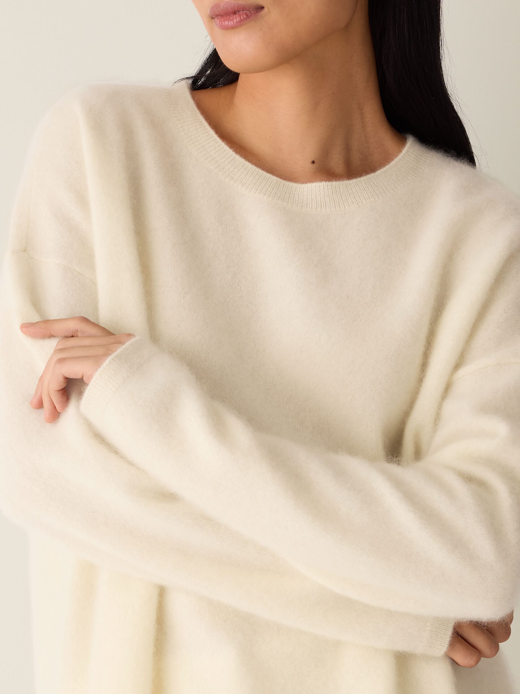 Cashmere Fluff Crew Neck Top
