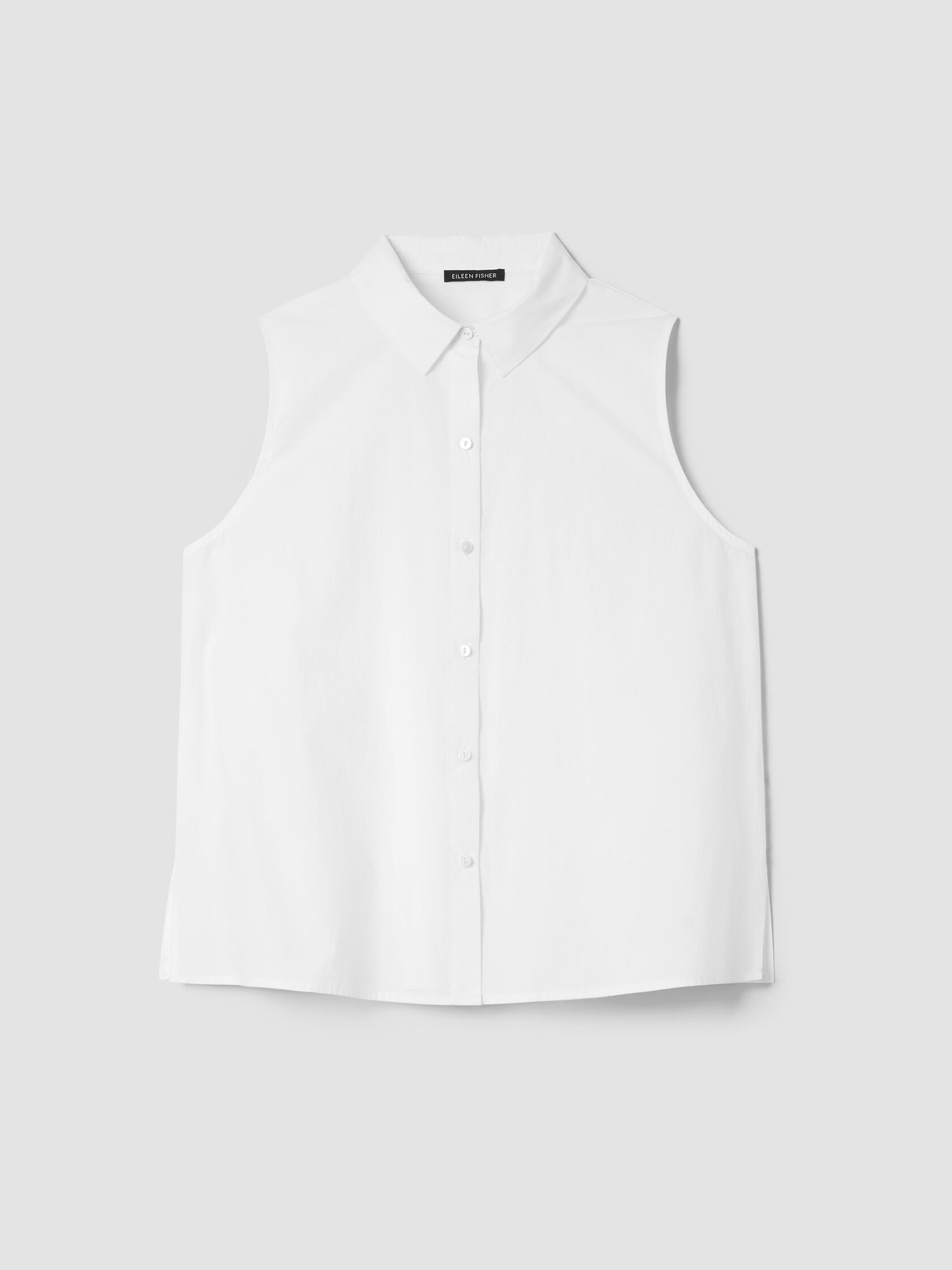 Washed Organic Cotton Poplin Sleeveless Shirt