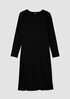 Textured Stretch Rib Crew Neck Dress