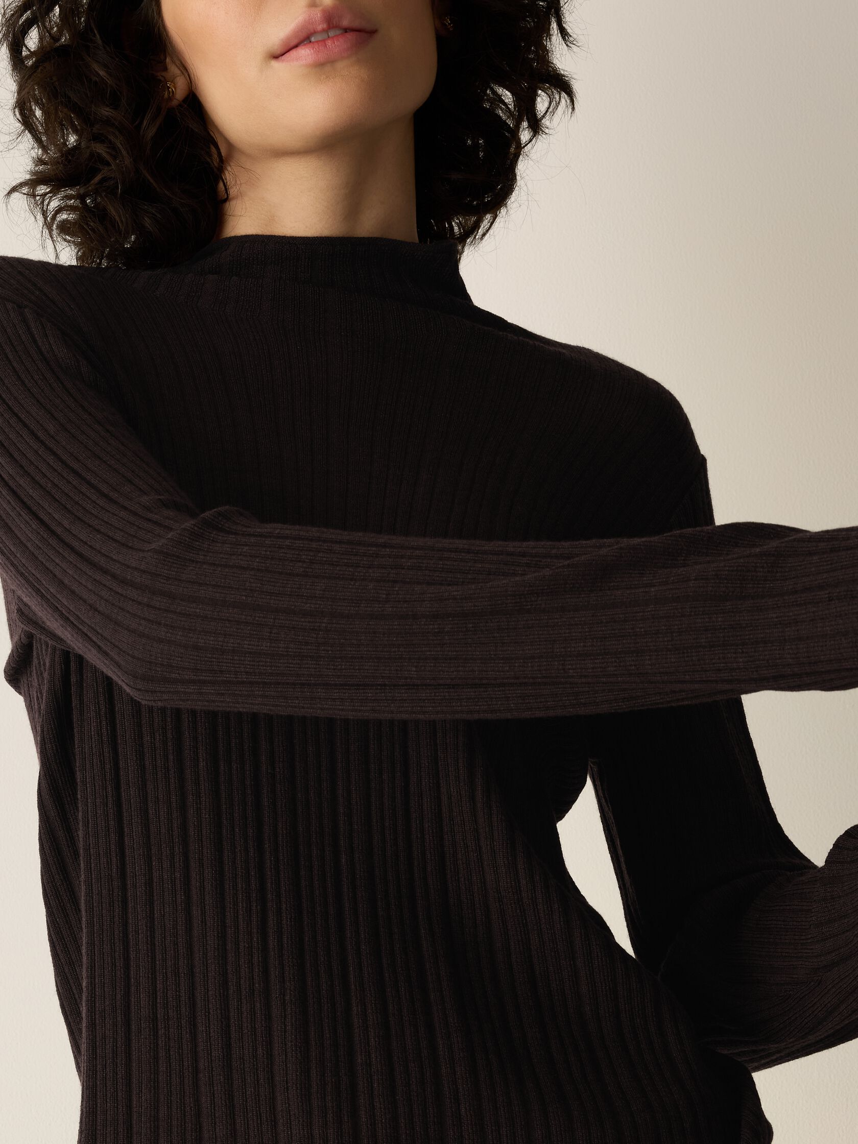 Superfine Merino Turtleneck Top in Regenerative Wool