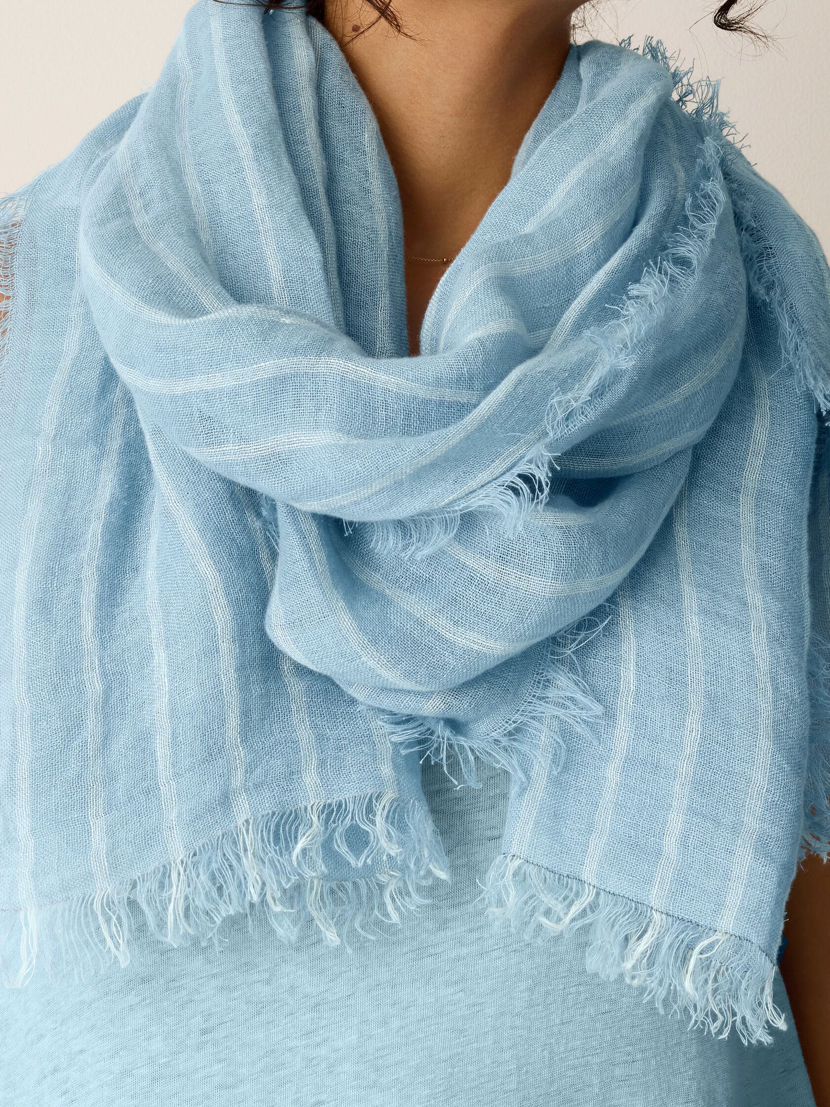 Striped Organic Linen Scarf