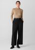 Stretch Wool Crepe Wide-Leg Trouser