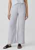 Striped Organic Linen Crinkle Wide-Leg Pant