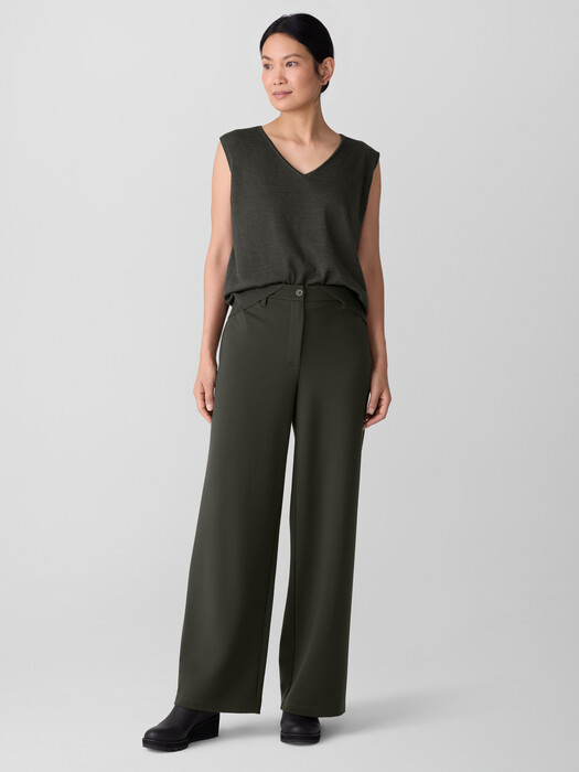 Washable Flex Ponte Wide Trouser Pant