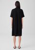 Silk Georgette Crepe Notch Collar Dress