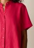 Organic Handkerchief Linen Band Collar Shirt