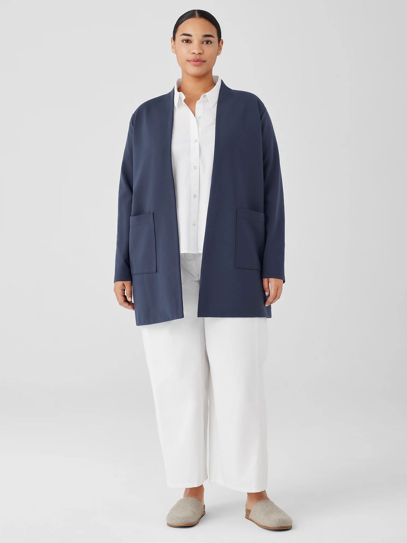 Washable Flex Ponte High Collar Jacket