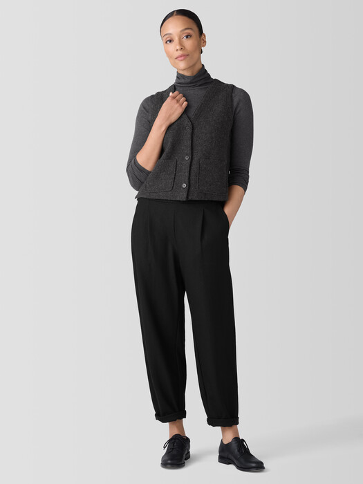 Lightweight Boiled Wool Vest in Regenerative Wool
