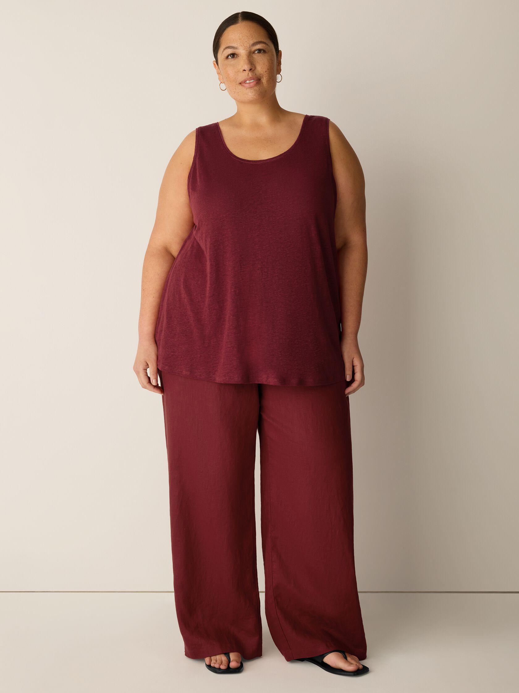 Organic Linen Jersey Scoop Neck Tank