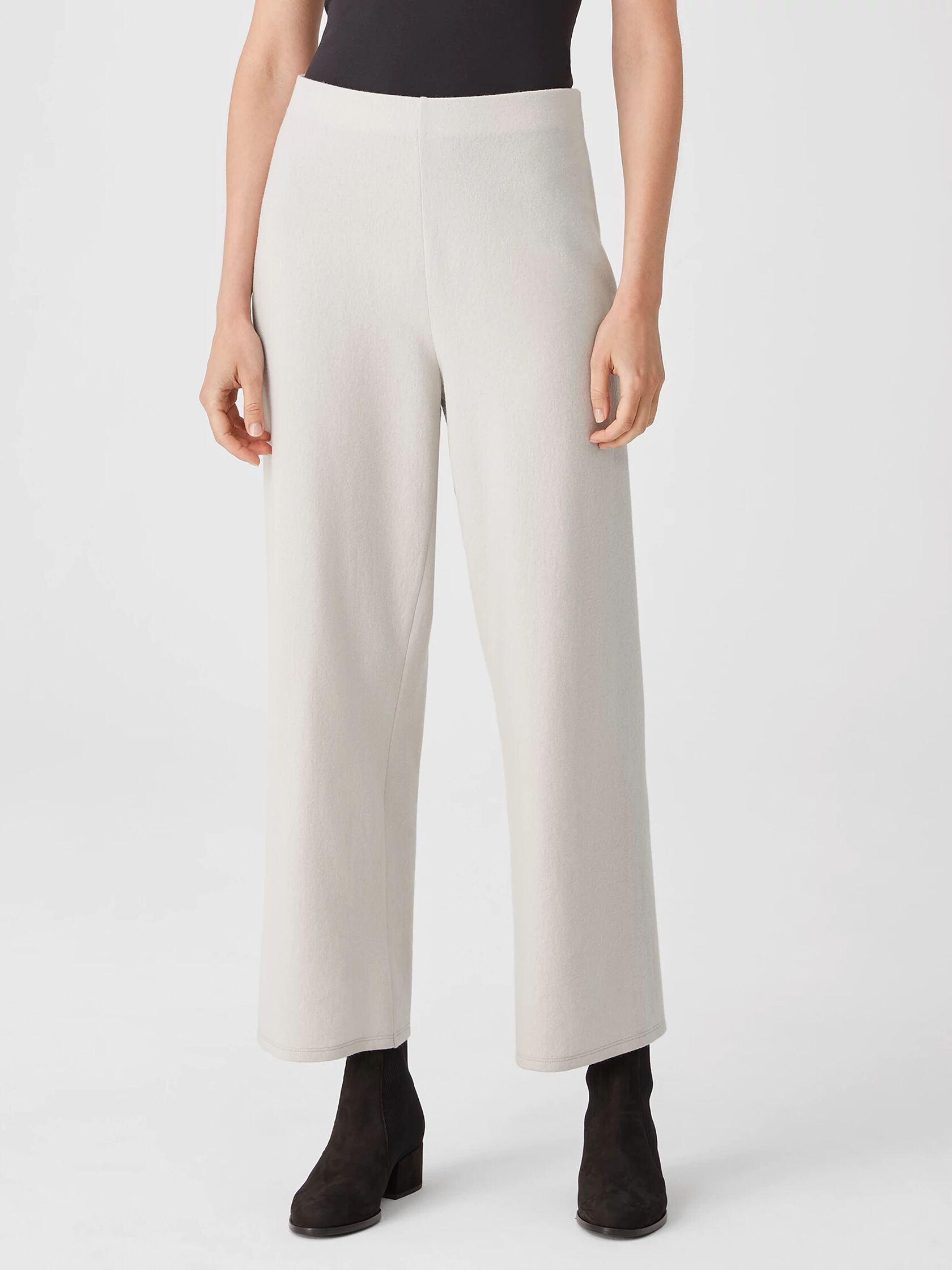 Boiled Wool Jersey Straight Pant