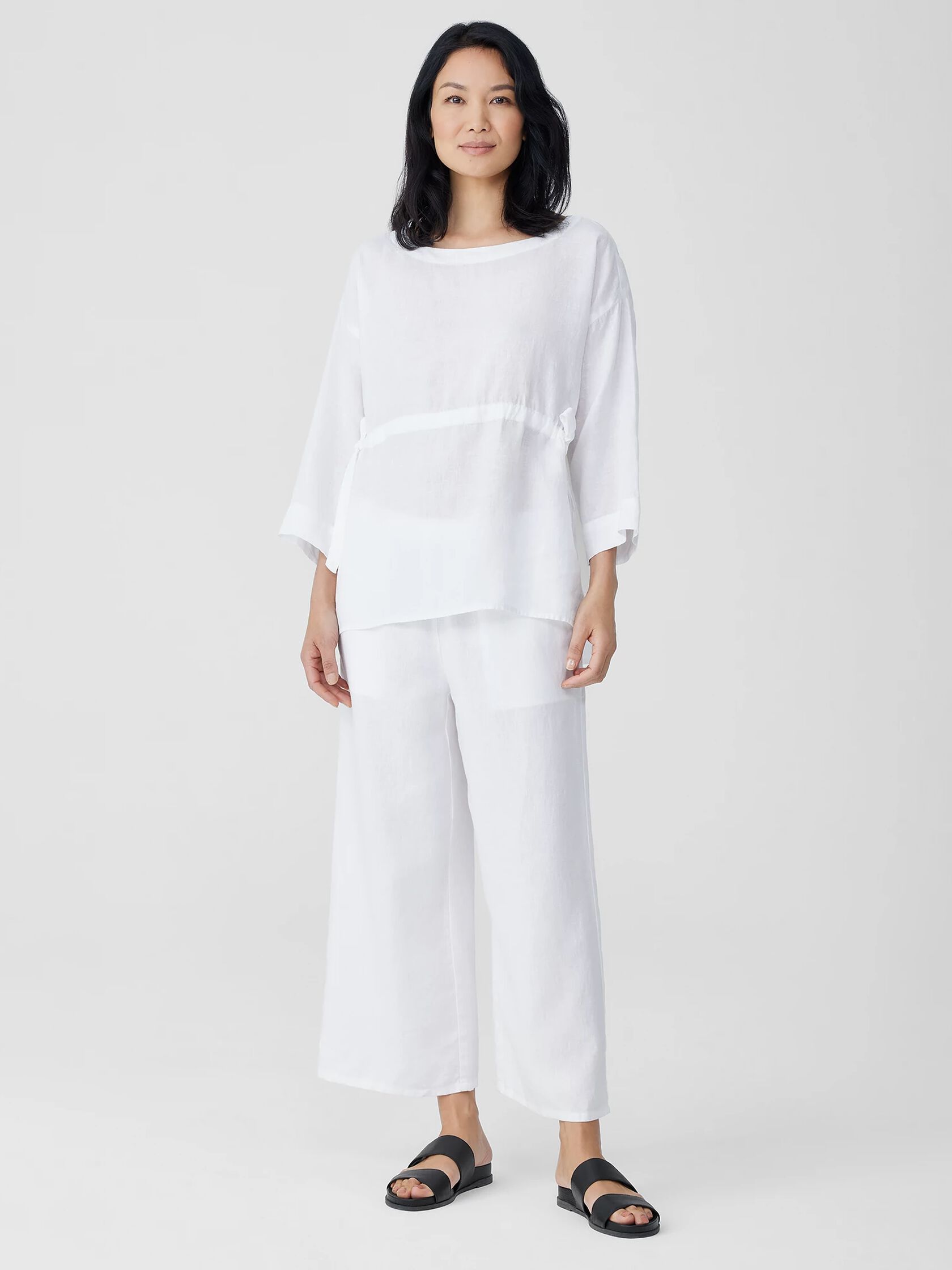 Handkerchief Linen Drawstring Top | EILEEN FISHER