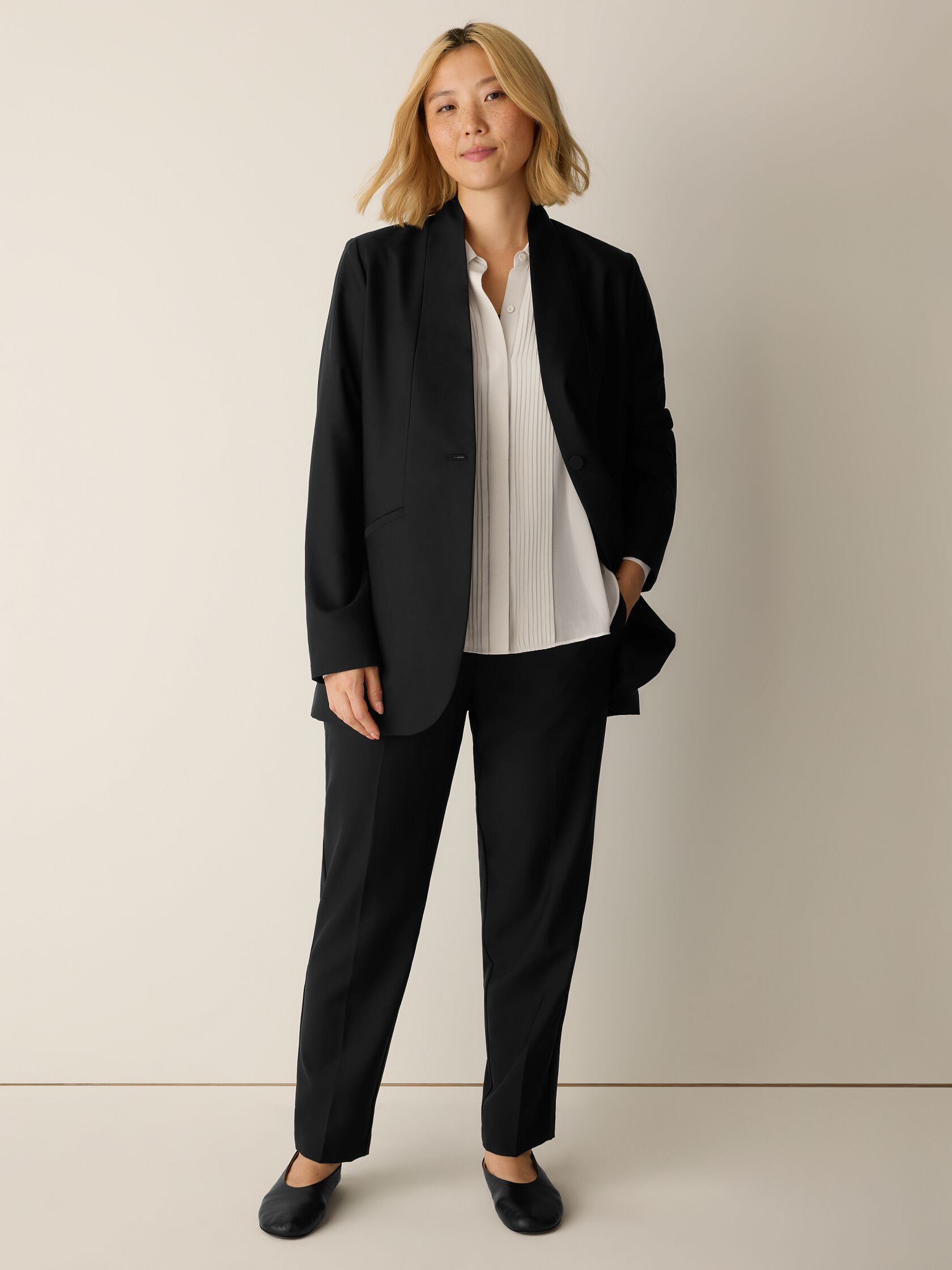 Seasonless Wool High Collar Jacket