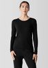 Sheer Knit Long-Sleeve Tee