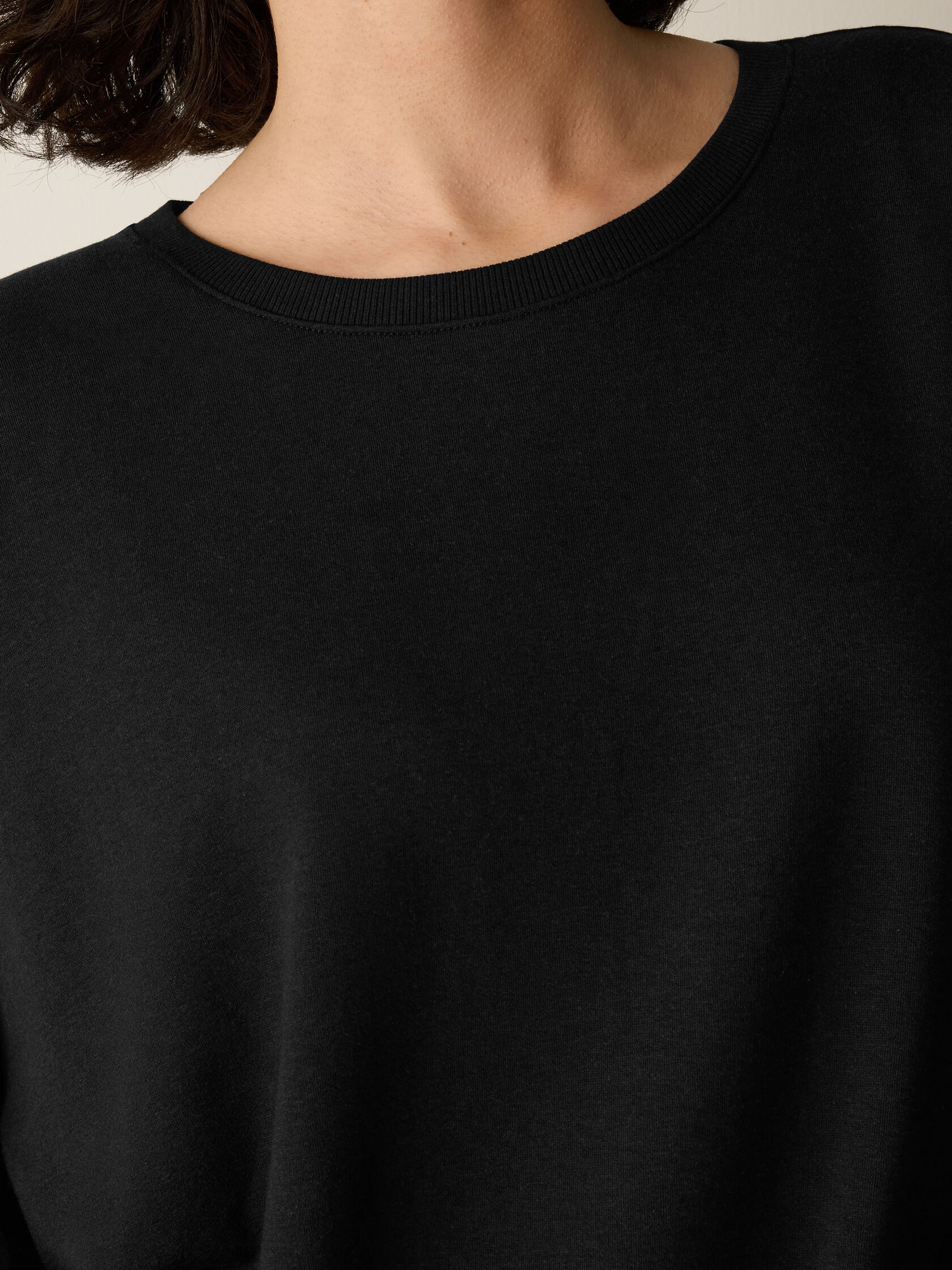Cozy Brushed Terry Hug Crew Neck Long Top