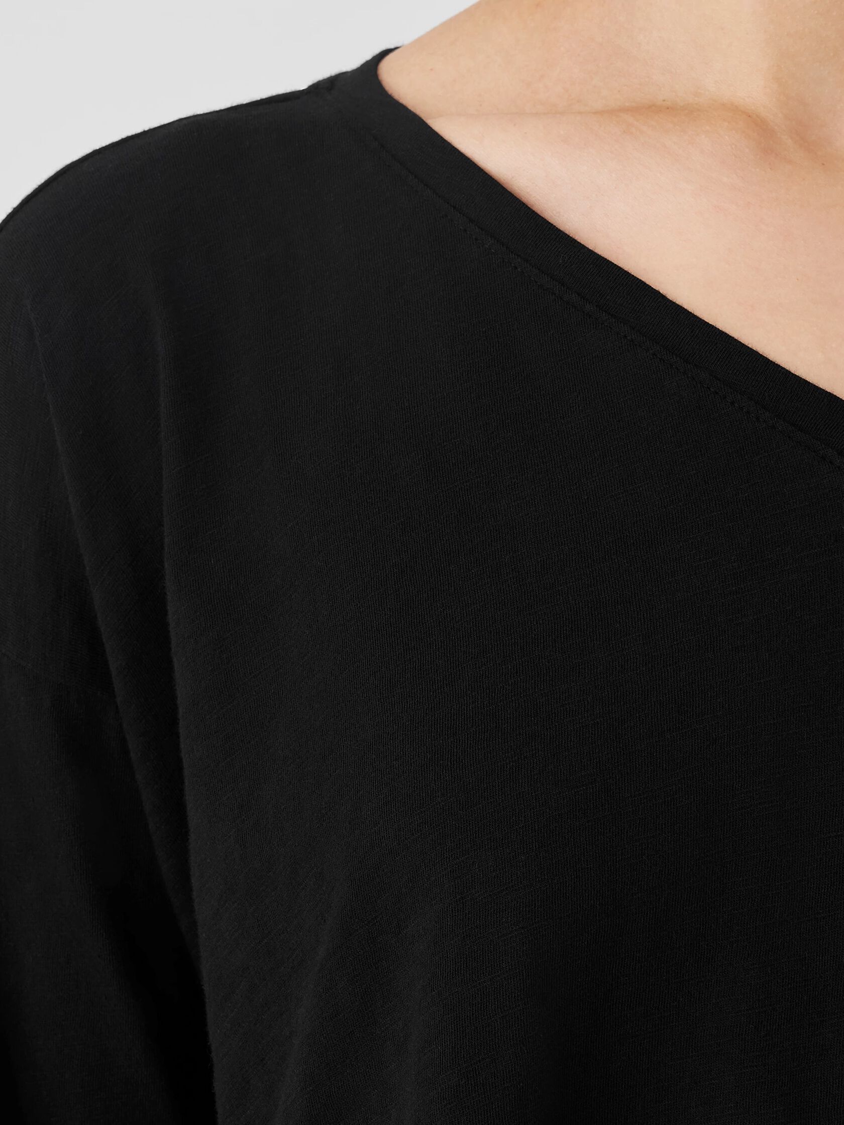 Organic Cotton Slub V-Neck Top