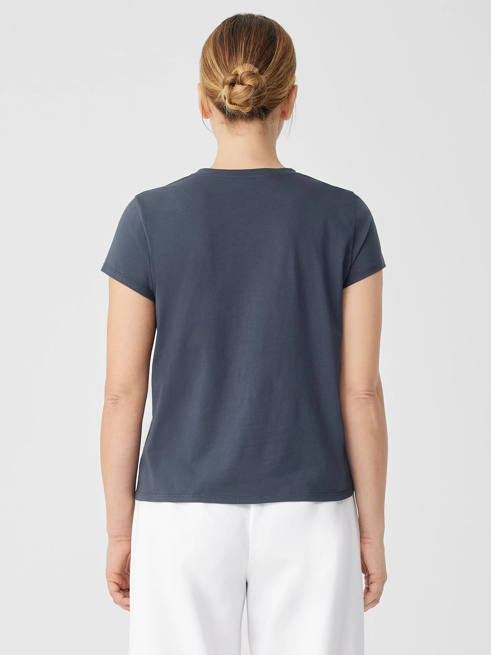 Organic Pima Cotton Jersey V-Neck Tee