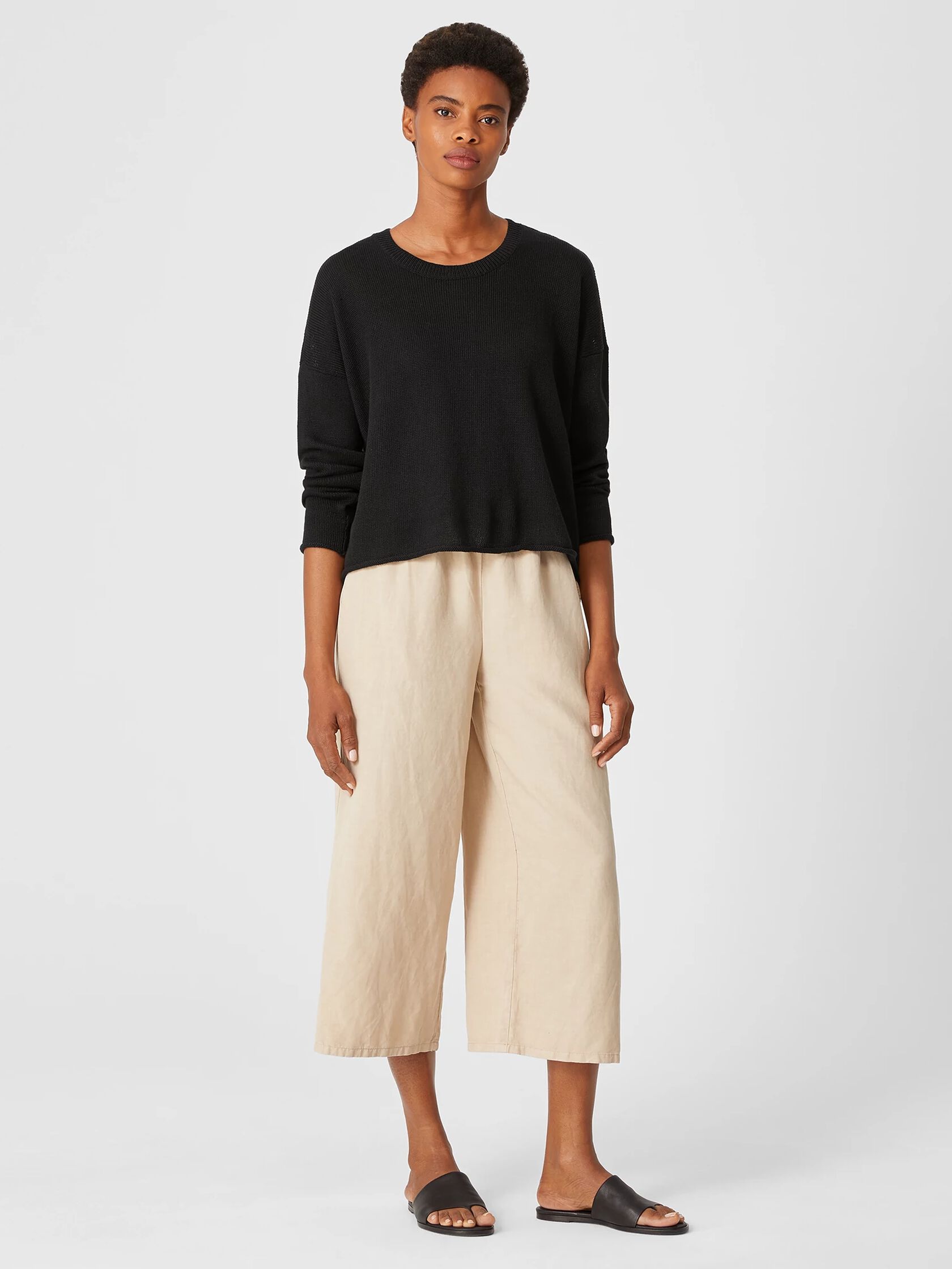 Organic Linen Cotton Box-Top | EILEEN FISHER