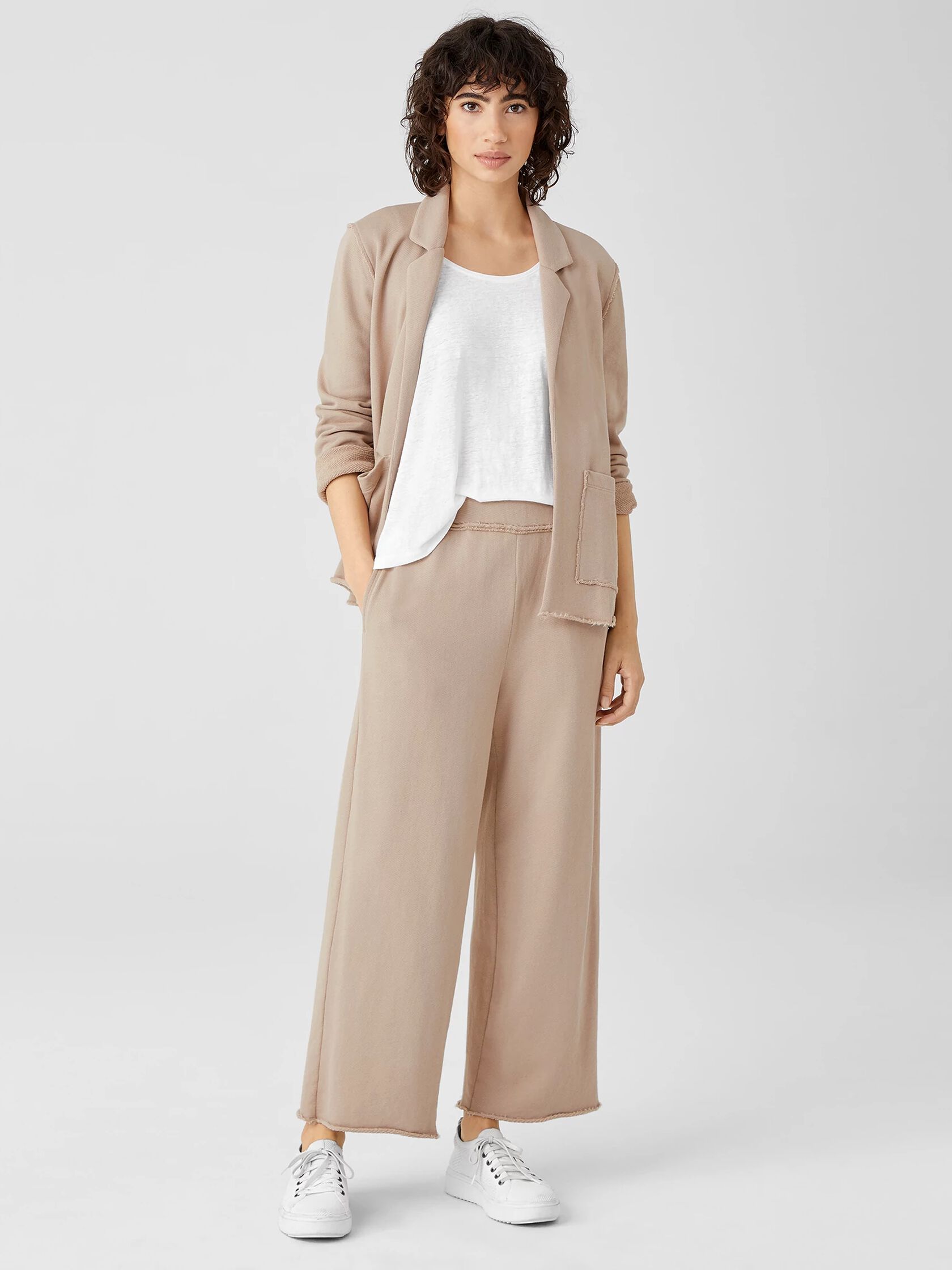 Lightweight Organic Cotton Terry Straight Pant