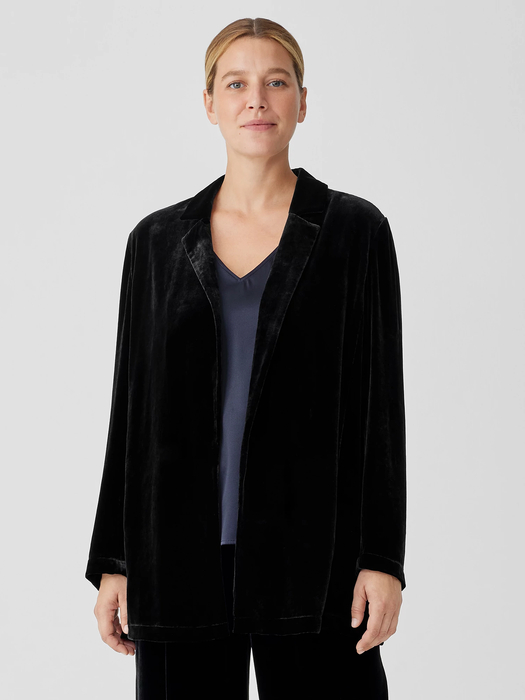 Velvet jacket Eileen Fisher Blue size L International in Velvet - 33579103