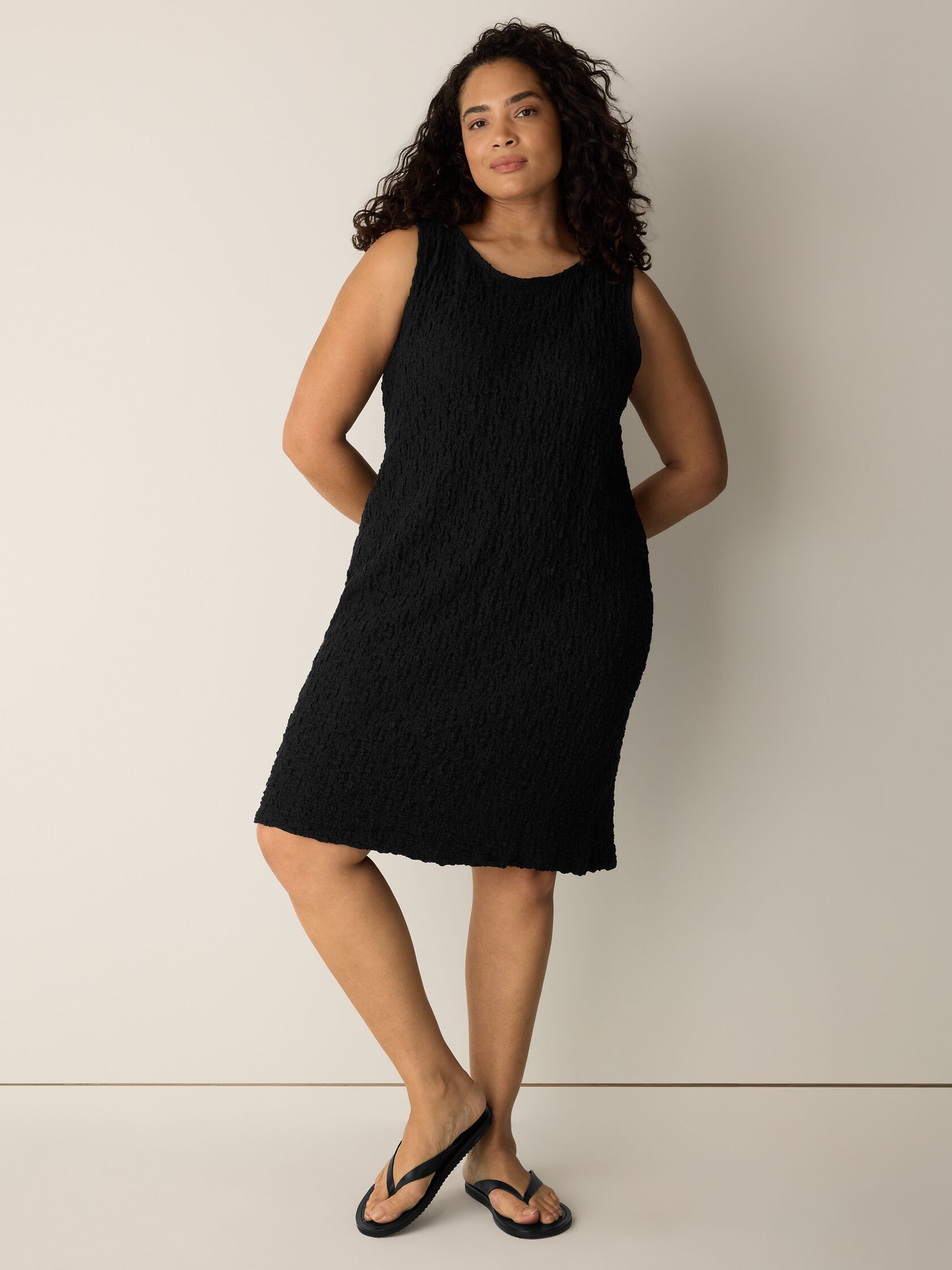 Bubble Jacquard Bateau Neck Dress