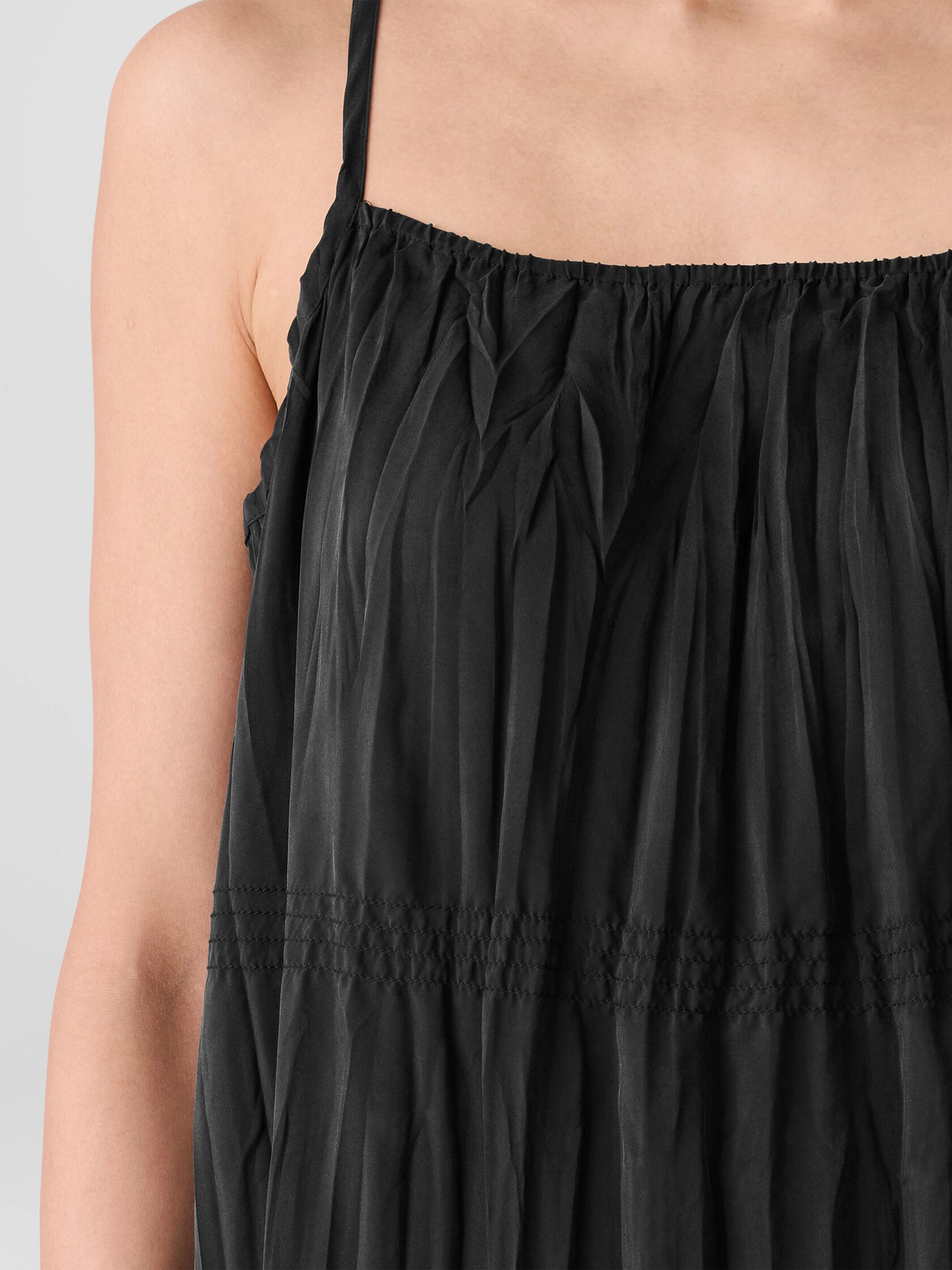Washed Silk Smocked Cami Dress