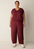Garment-Dyed Organic Cotton Terry V-Neck Top
