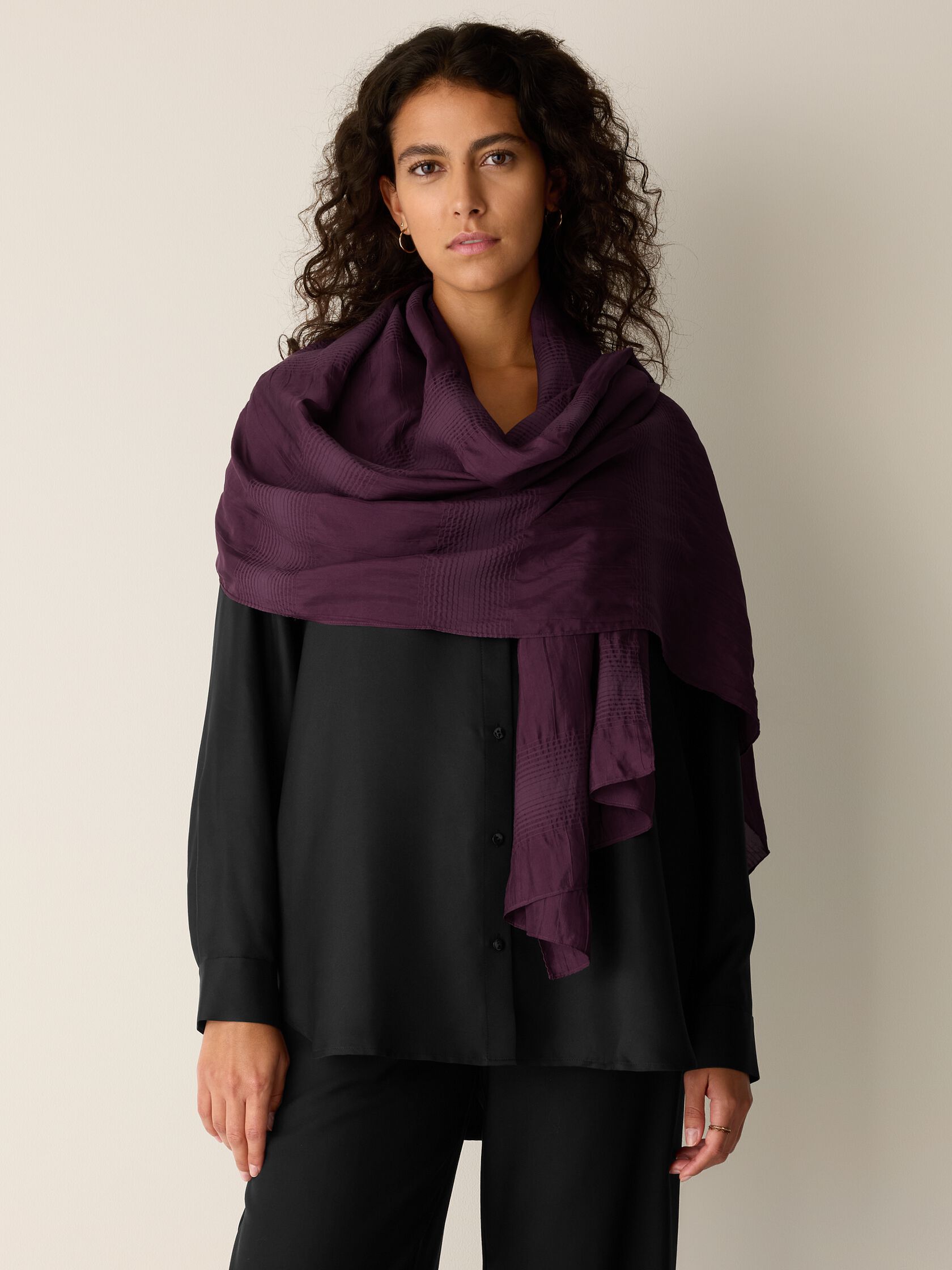 Silk Cotton Pucker Scarf