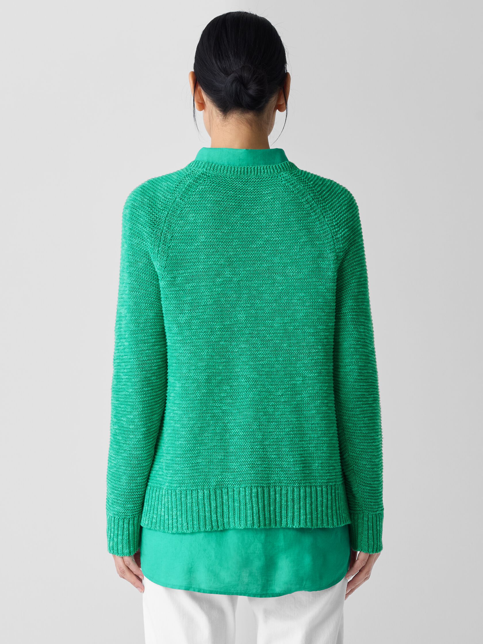 Organic Linen Cotton Slub Crew Neck Top