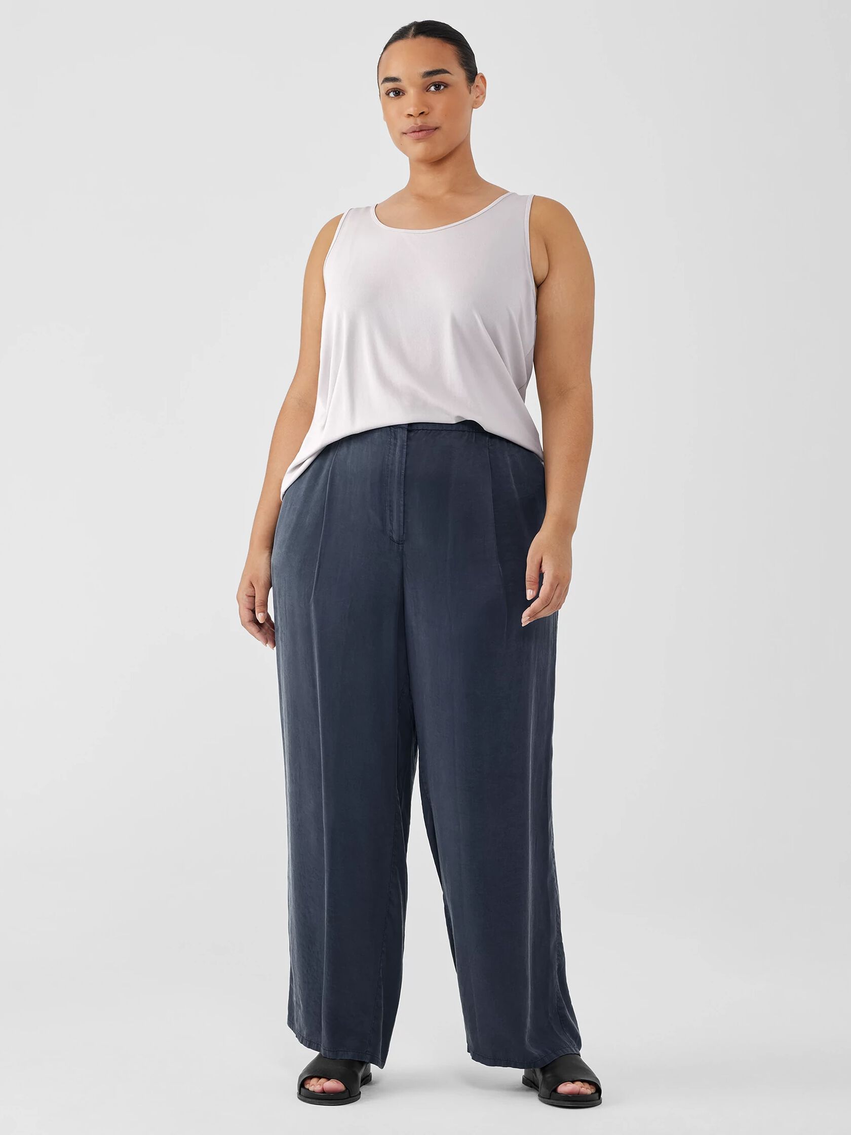 Sandwashed Twill Wide Trouser Pant