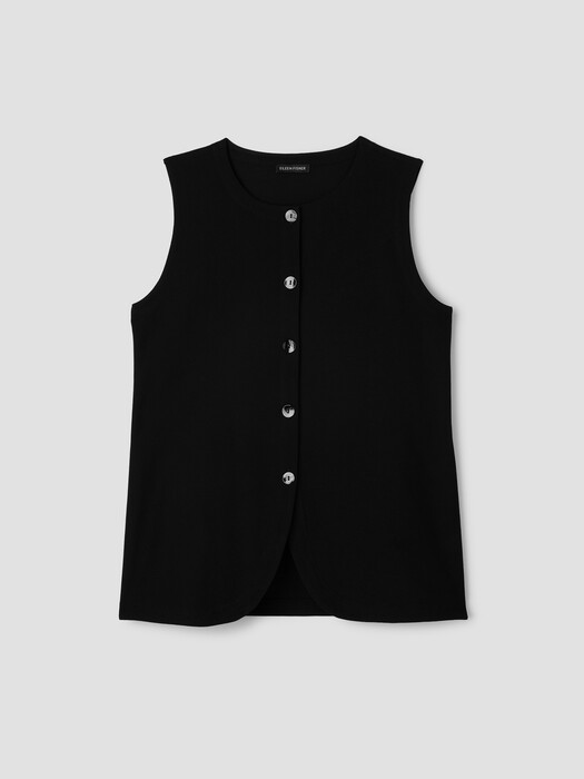 Washable Stretch Crepe Long Vest