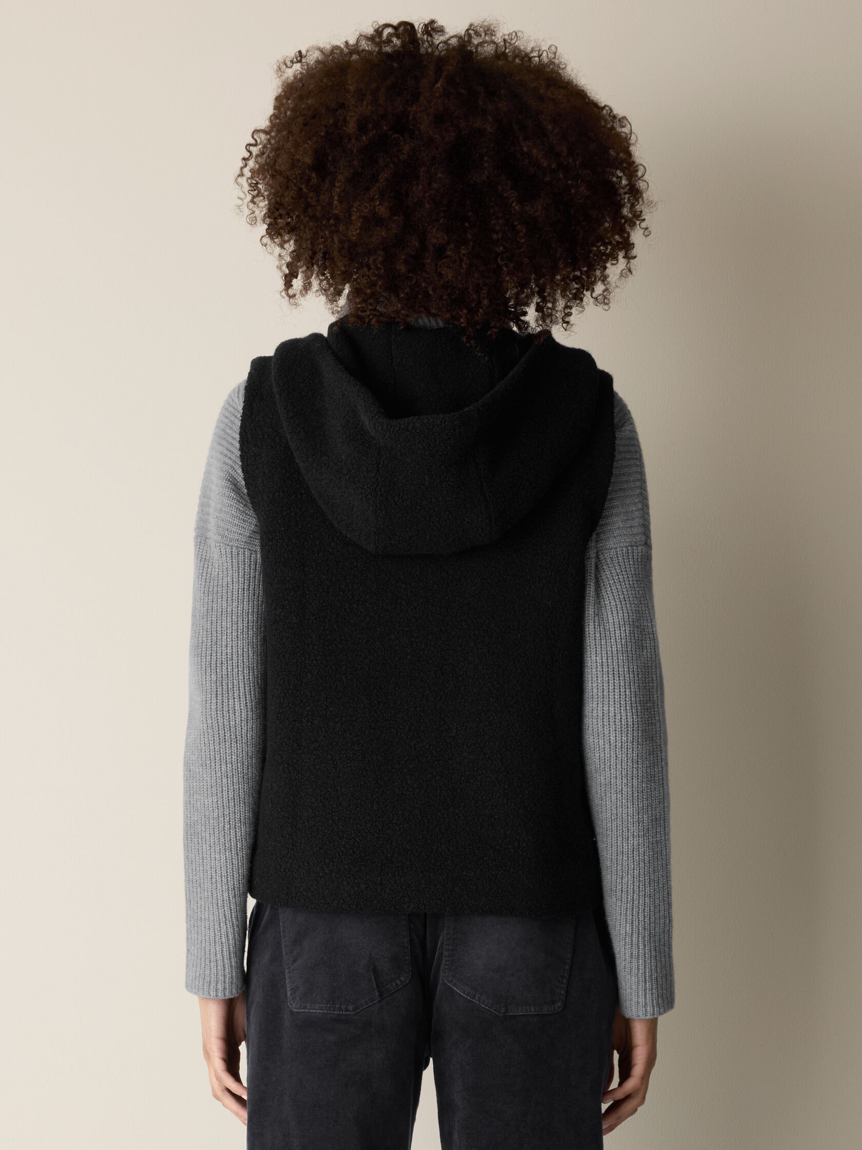 Cozy Recycled Wool Boucle Hooded Vest