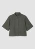 Washed Organic Linen Délavé Elbow-Sleeve Top