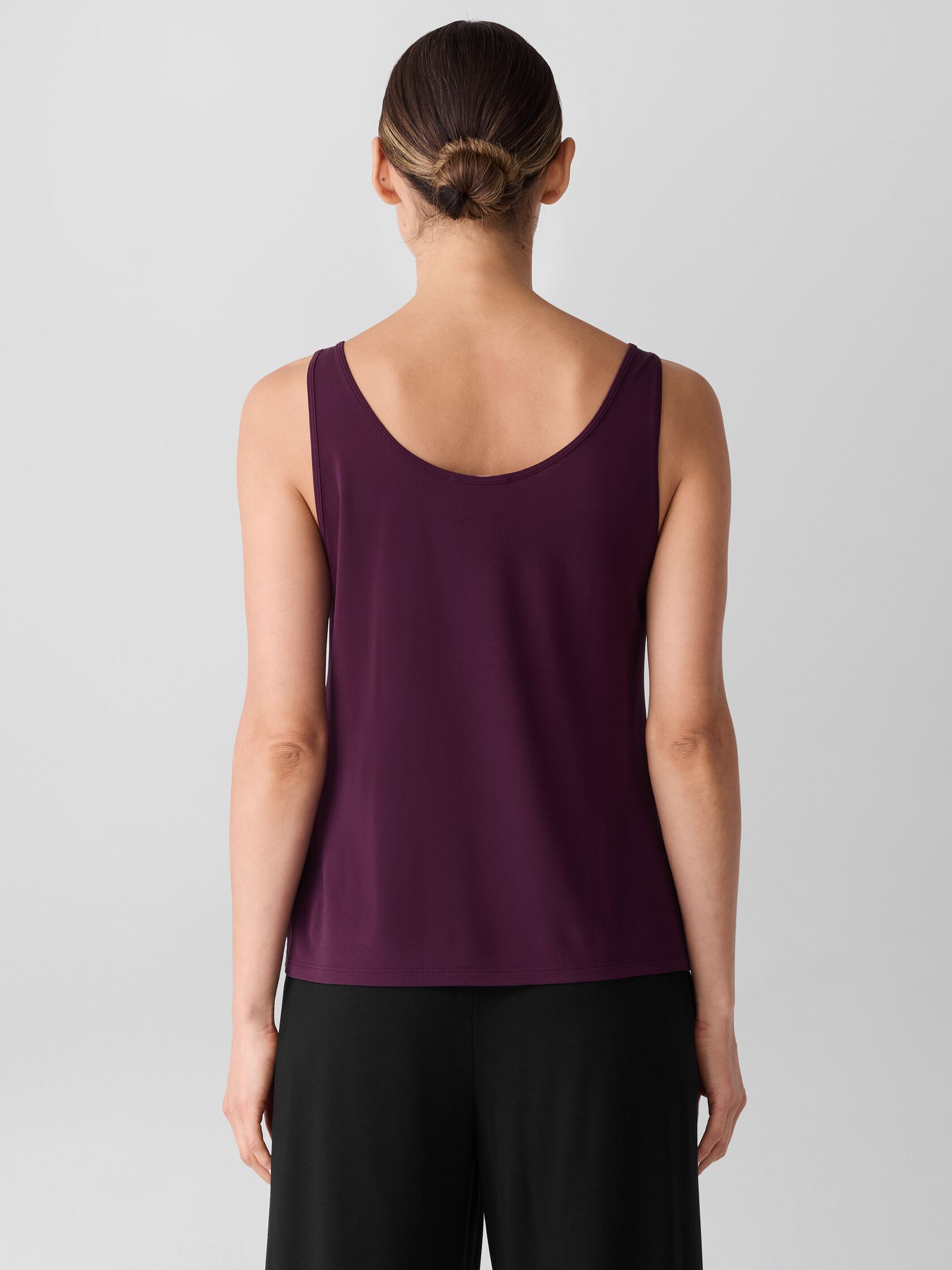 Stretch Silk Jersey Scoop Neck Tank