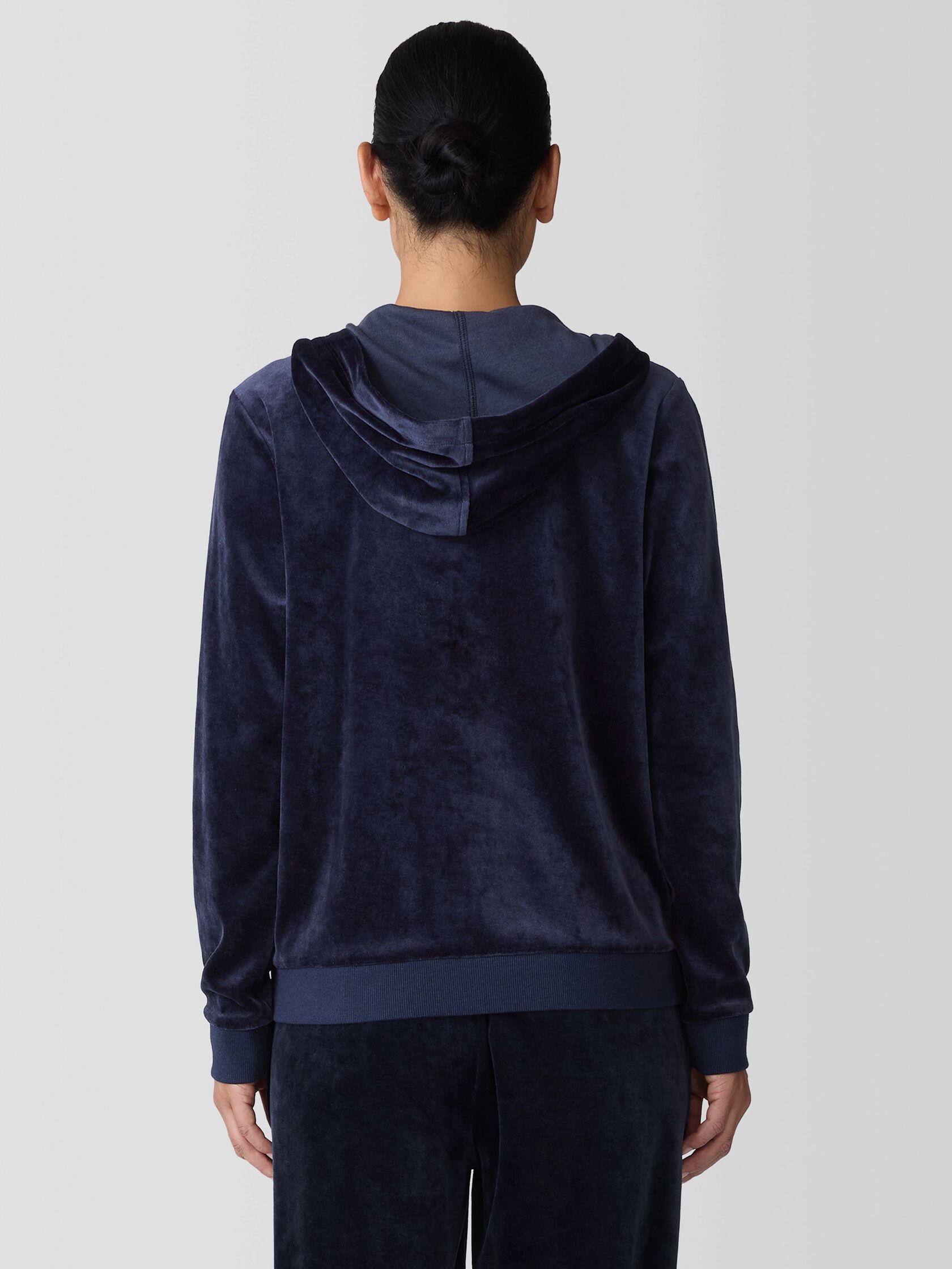 Cozy Velour Knit Hooded Jacket