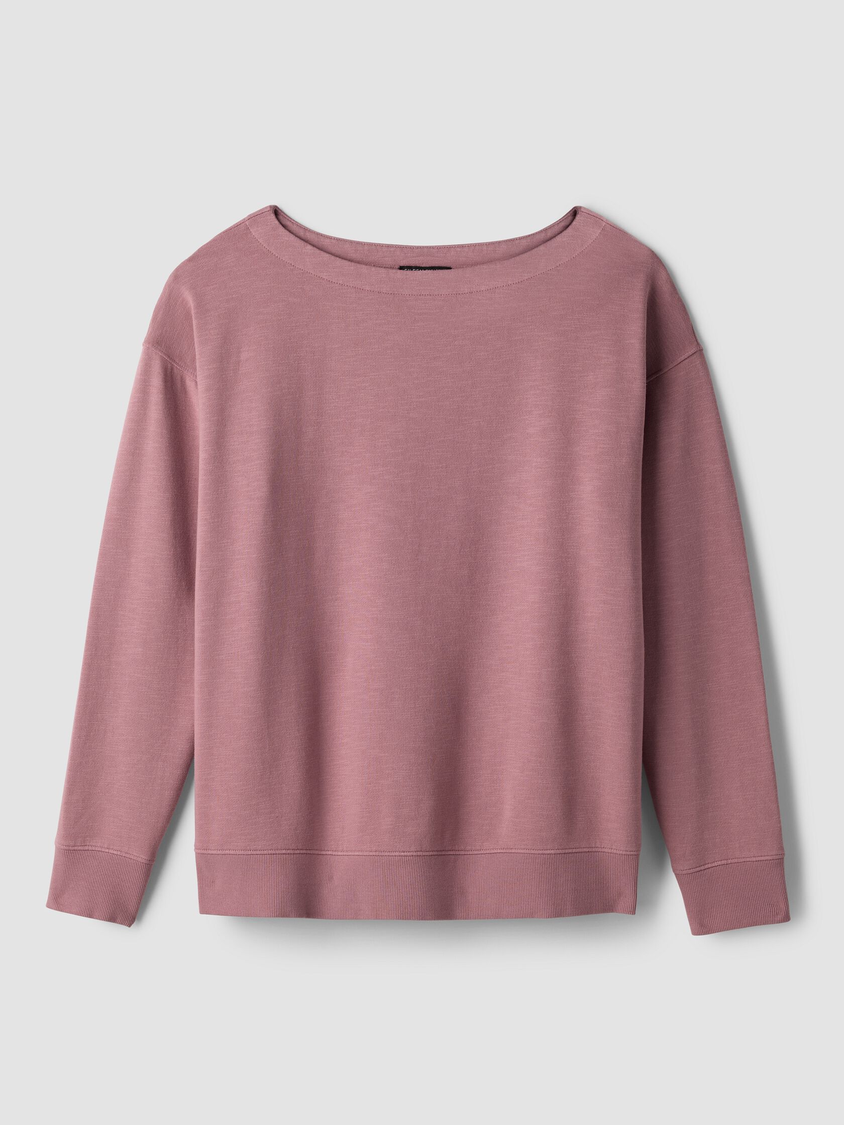 Garment-Dyed Organic Cotton Terry Bateau Neck Top